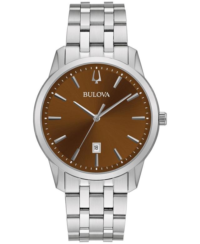 Bulova Classic Mens Silver Tone Stainless Steel Bracelet Watch 96b340, One Size Product Image