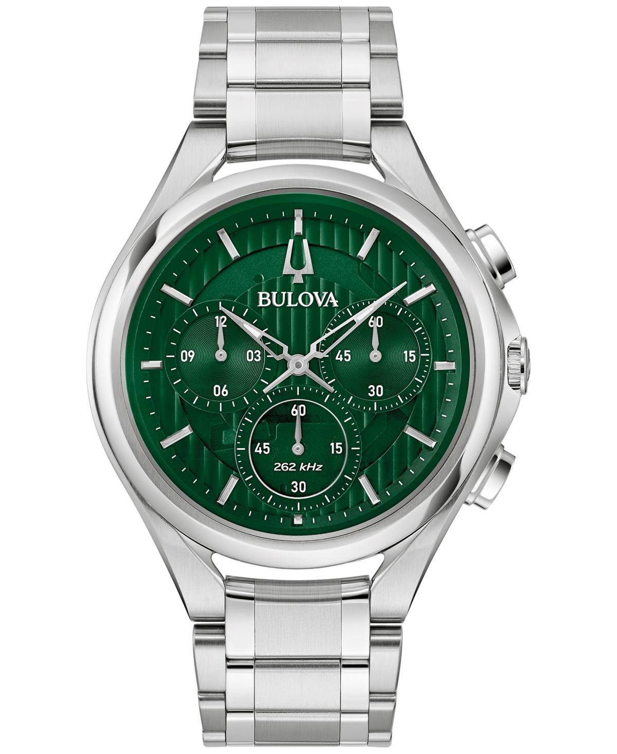 Men's Bulova Curv Two-Tone IP Chronograph Watch with Black Dial (Model: 98A301) Product Image