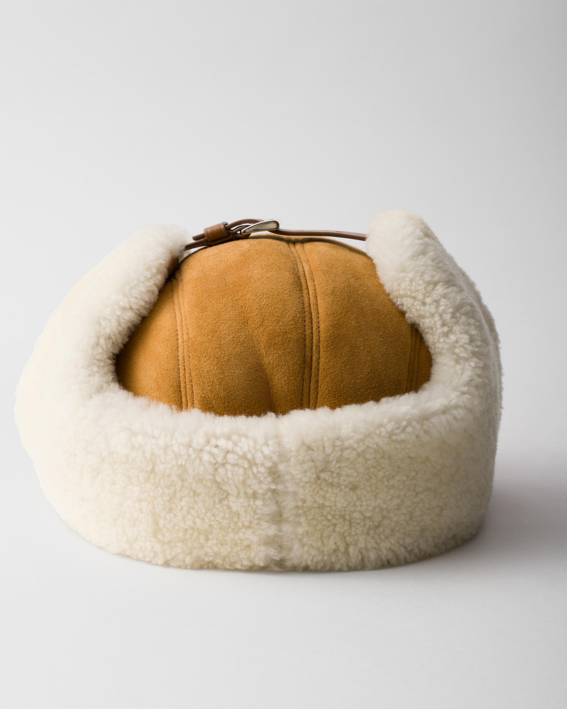 Suede shearling trapper hat product image