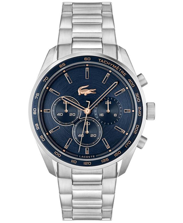 Lacoste Mens Boston Quartz Chronograph Stainless Steel Navy Dial Bracelet Watch Product Image