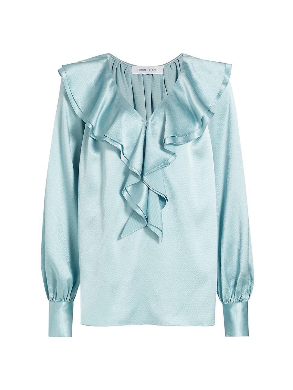 Womens Ruffle V-Front Blouse Product Image