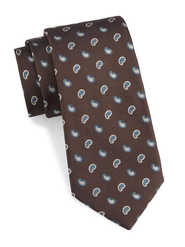 Mens Paisley Printed Silk Tie Product Image