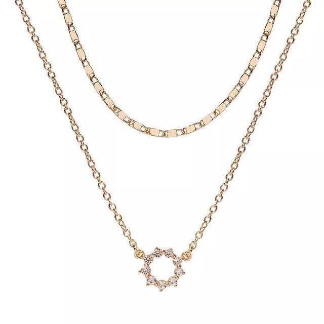 LC Lauren Conrad 2 Row Pointed Wreath Pendant Necklace, Womens, Gold Product Image