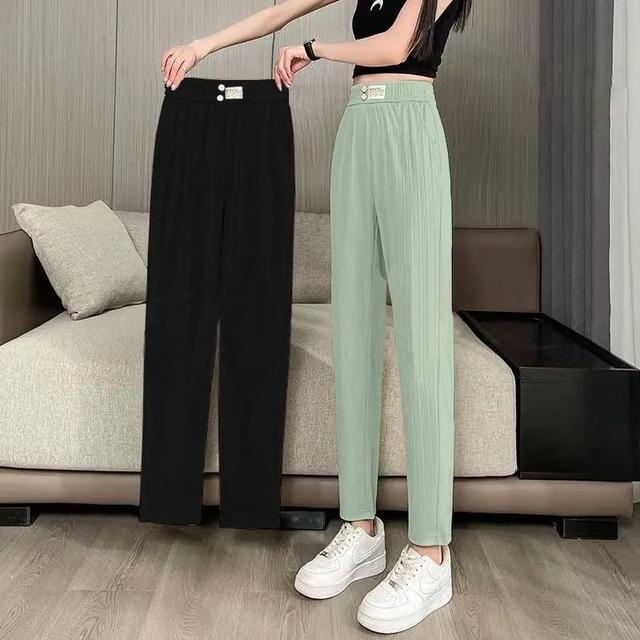 Elastic Waist Applique Tapered Pants Product Image