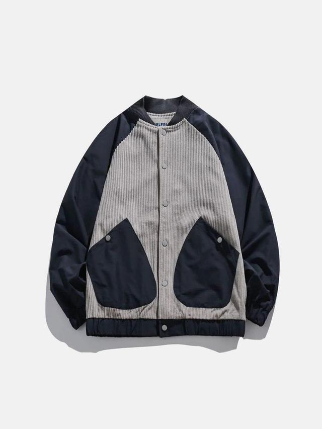 Aelfric Eden Patchwork Corduroy Varsity Jacket Product Image