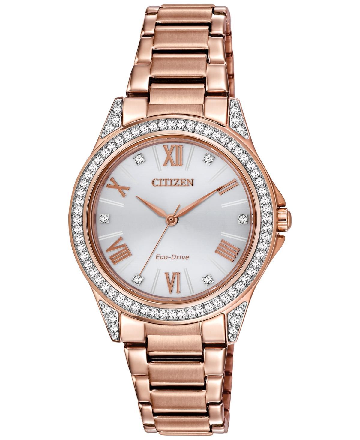 Drive From Citizen Eco-Drive Womens Rose Gold-Tone Stainless Steel Bracelet Watch 34mm Product Image