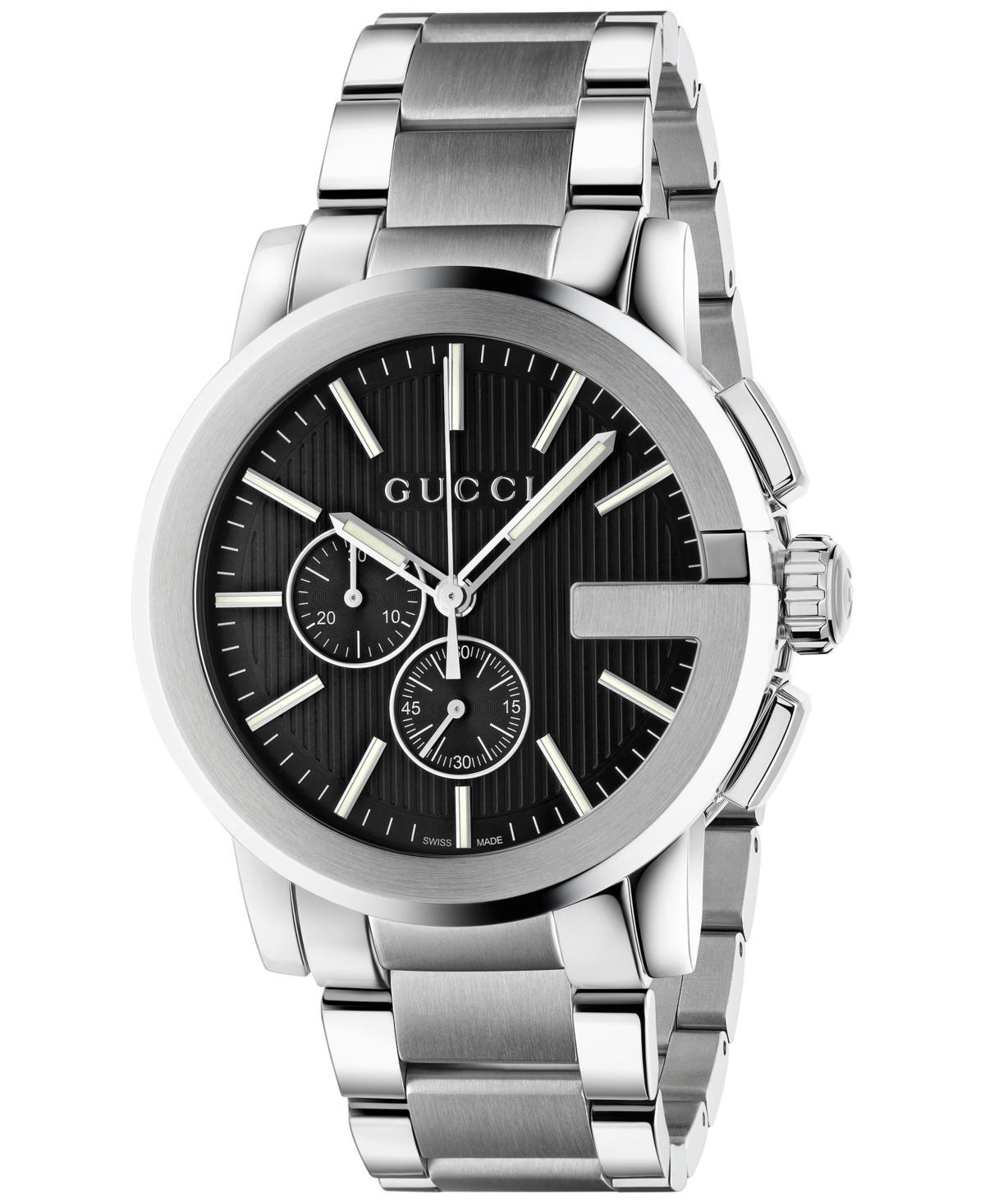 Gucci Mens Swiss Chronograph Stainless Steel Bracelet Watch 44mm Product Image