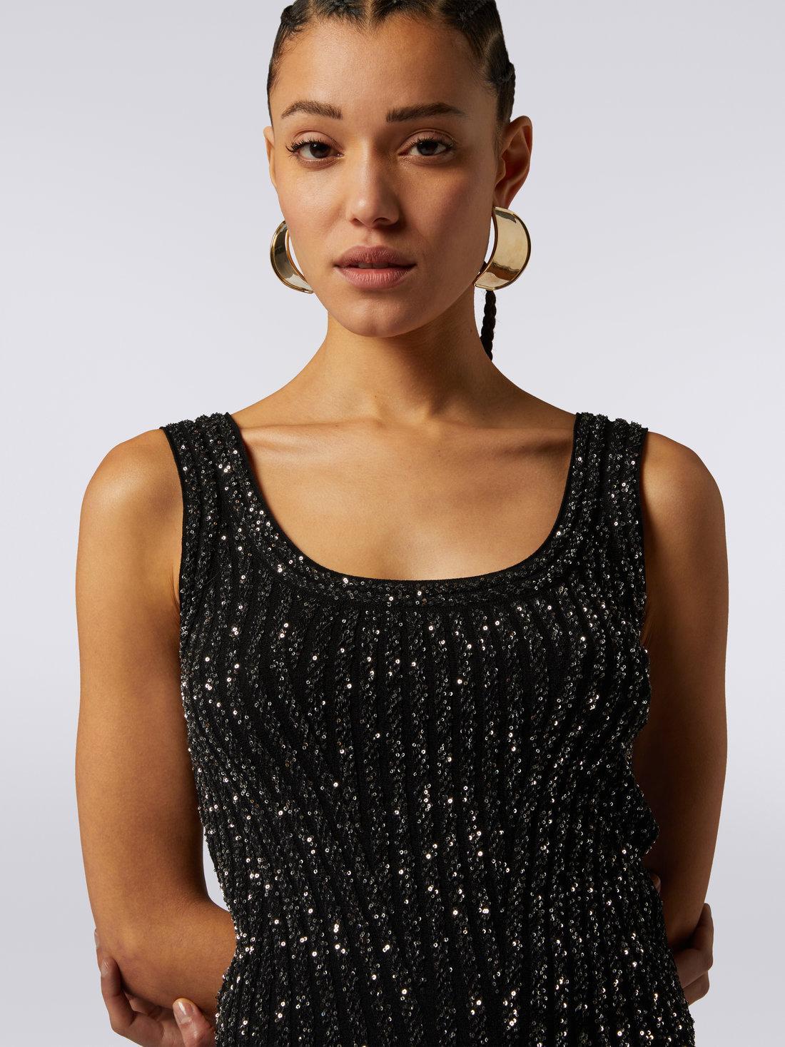 Viscose blend tank top with sequins Black | Missoni Product Image