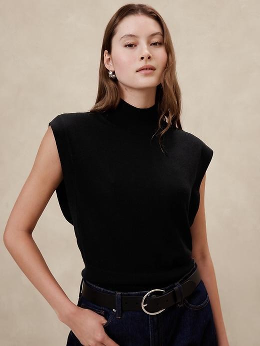 Merino Wool Mock-Neck Sweater Product Image