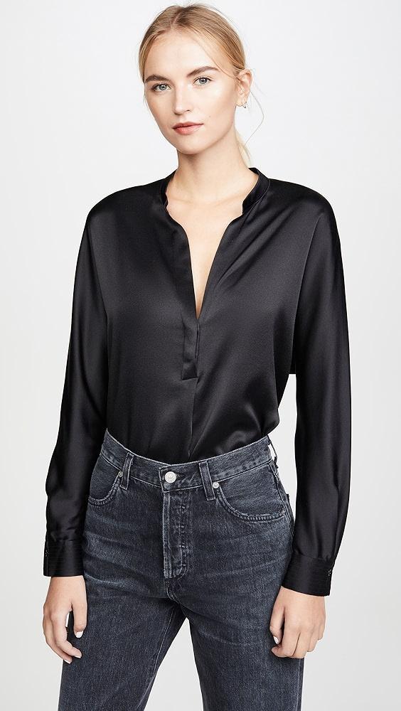 Vince Band Collar Blouse | Shopbop Product Image