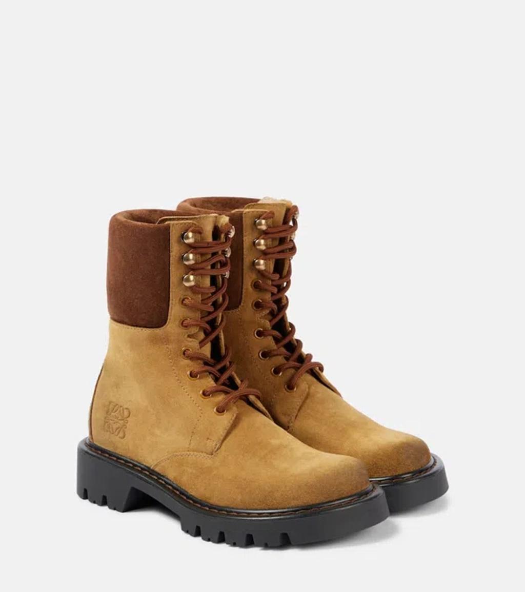 Sierra Suede Combat Boots In Brown product image