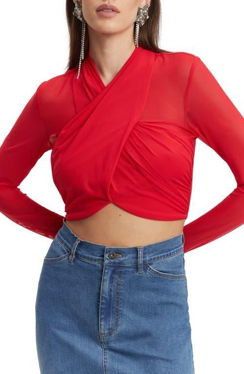 Bardot Aliyah Long Sleeve Crop Top Product Image