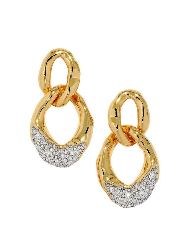 Womens Solanales Large Link Crystal & 14K-Gold-Plated Earrings Product Image