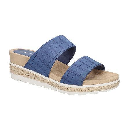 Easy Street Maryann Womens Wedge Sandals Blue Product Image