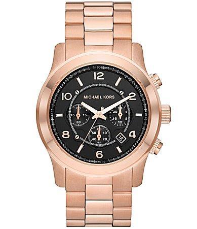 Michael Kors Unisex Runway Chronograph Black Stainless Steel Bracelet Watch, 45mm Product Image