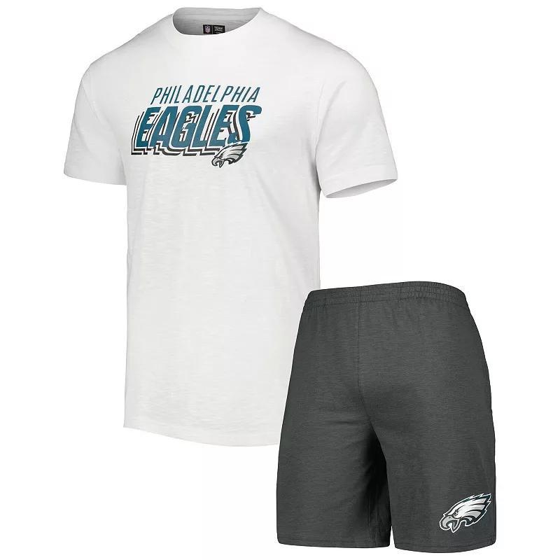 Mens Concepts Sport Charcoal Philadelphia Eagles Downfield T-shirt and Shorts Sleep Set - Charcoal Product Image