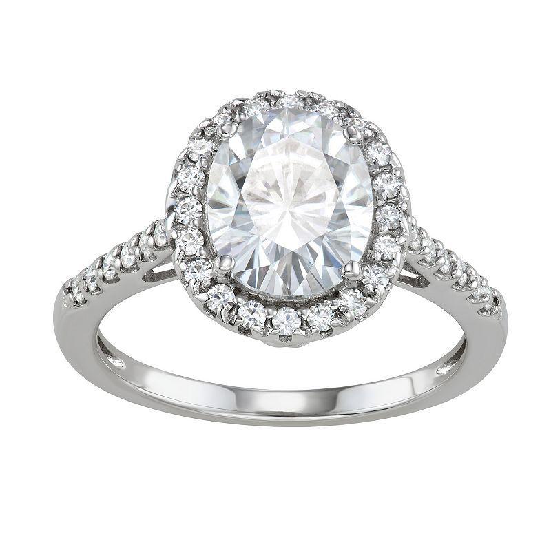 Charles & Colvard 3.48 Ct. T.w. Lab Created Moissanite Halo Ring In 14K White Gold, 5 Product Image