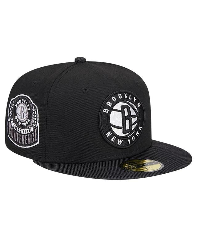 Mens New Era Brooklyn Nets Active Satin Visor 59FIFTY Fitted Hat Product Image