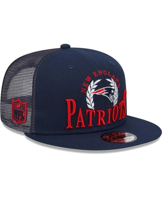 Mens New Era Navy New England Patriots Collegiate Trucker 9FIFTY Snapback Hat Product Image