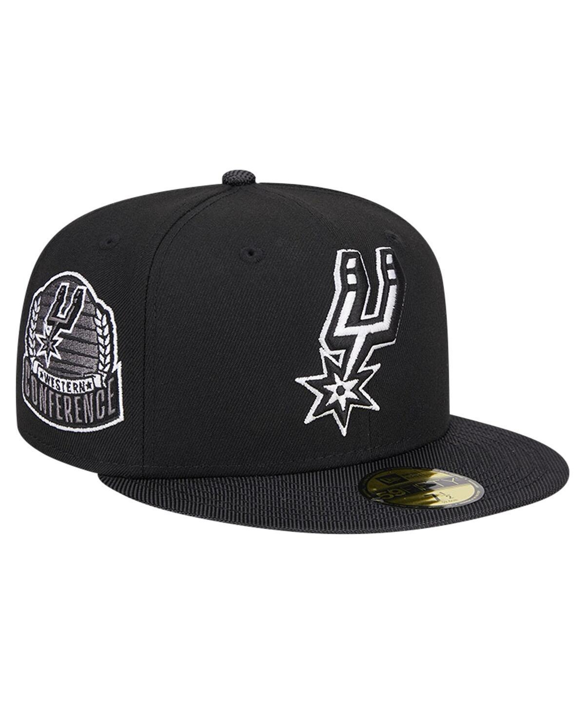 New Era Mens Black San Antonio Spurs Active Satin Visor 59fifty Fitted Hat Product Image