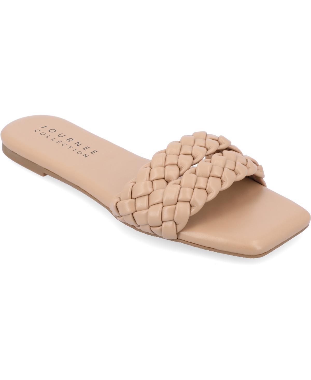 Journee Collection Womens Sawyerr Braided Square Toe Sandals Product Image