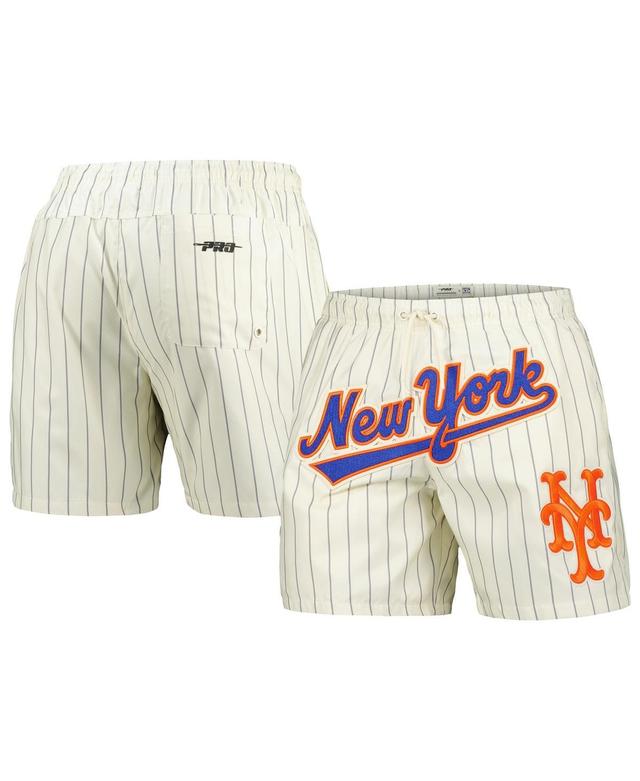 Pro Standard Mens Cream New York Mets Pinstripe Retro Classic Woven Shorts Product Image