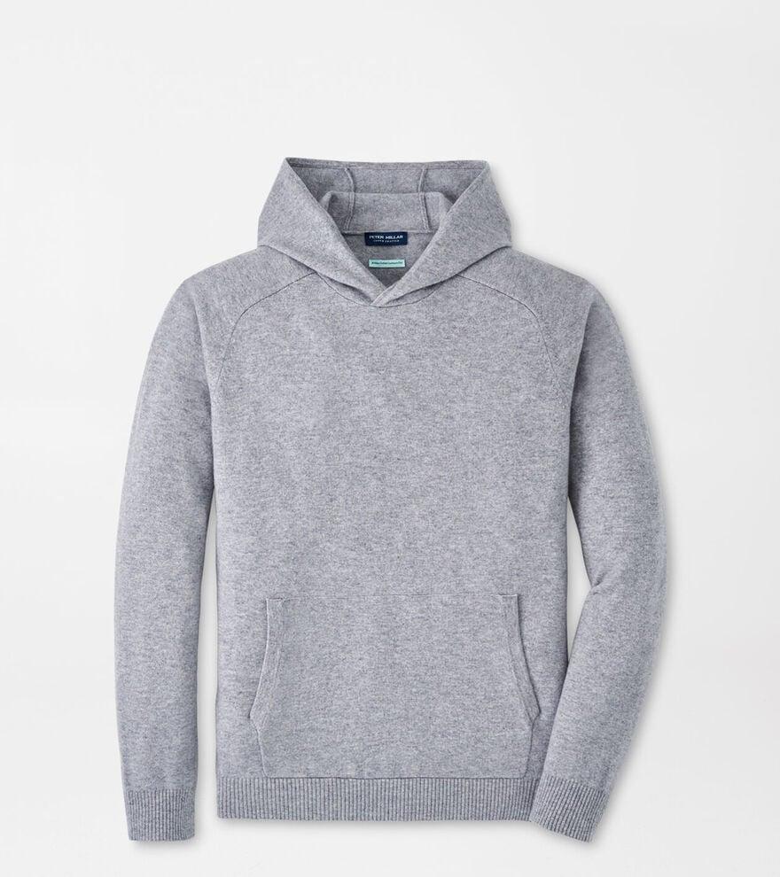 Peter Millar Mens Artisan Crafted Cashmere Popover Hoodie | Color: British Grey | Size: L Product Image