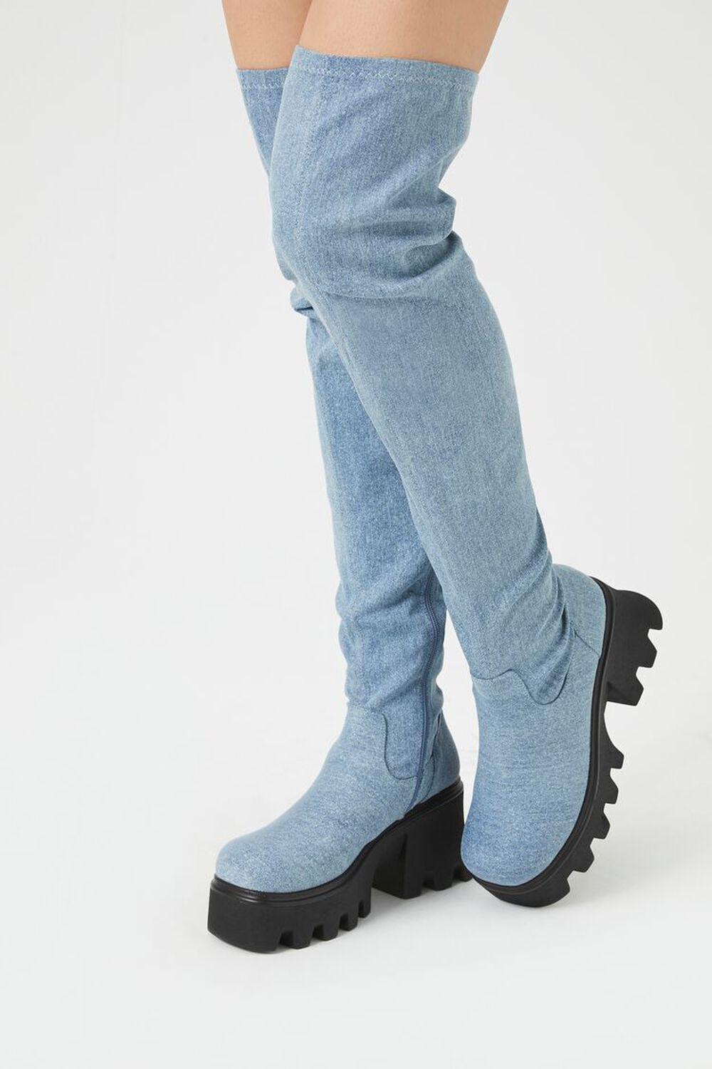 Over-the-Knee Lug-Sole Boots | Forever 21 Product Image