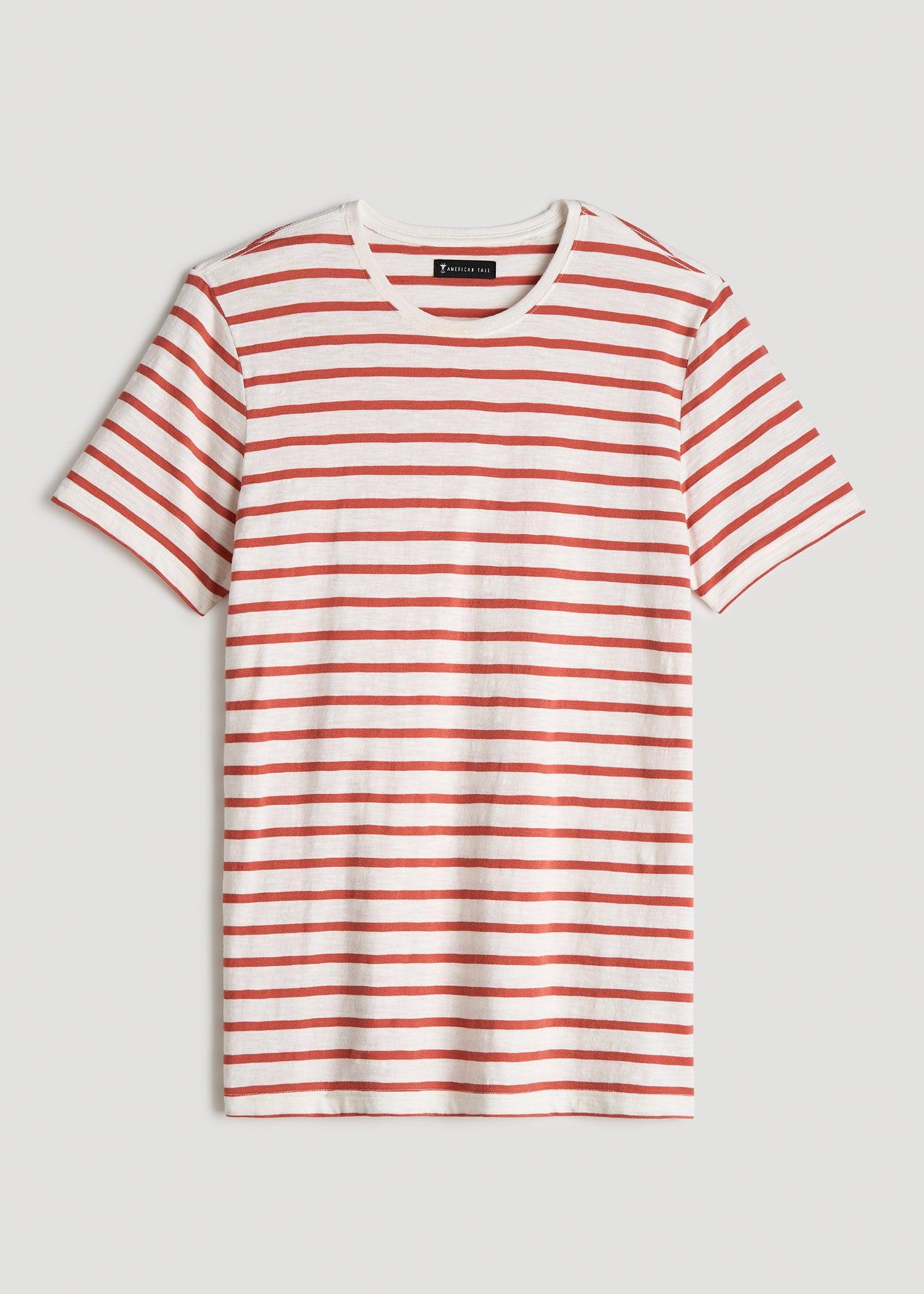 REGULAR-FIT Striped Tee in Burnt Orange and White Stripe - Men's Tall T-shirt Product Image