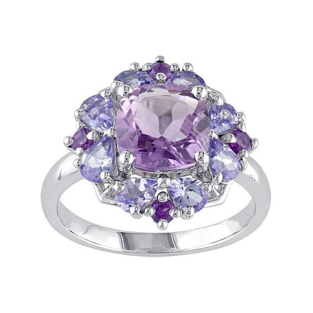 Stella Grace Amethyst & Tanzanite Sterling Silver Flower Ring, Womens Purple Product Image