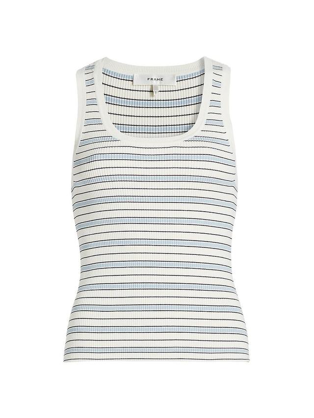 Womens Striped Scoopneck Knit Tank Product Image