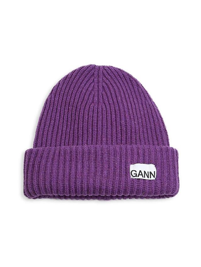 Womens Rib-Knit Wool-Blend Beanie Product Image