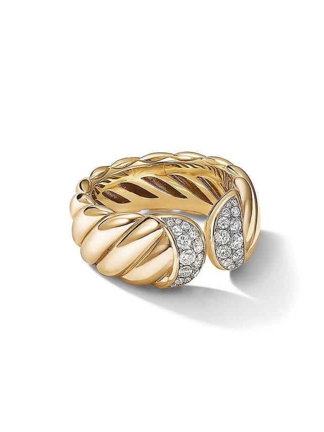 Womens Sculpted Cable Ring in 18K Yellow Gold Product Image