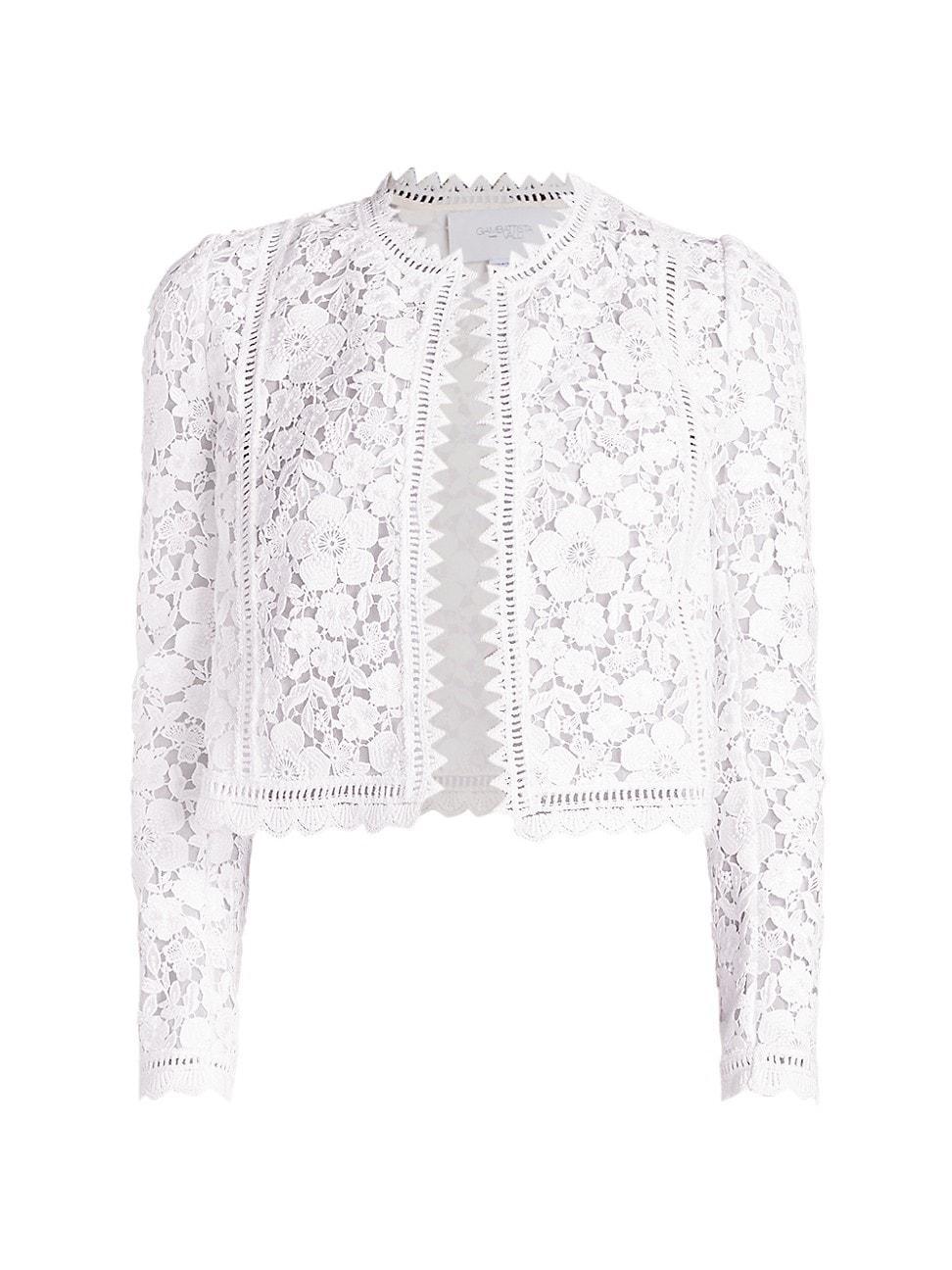 Womens Cotton-Lace Crop Jacket Product Image