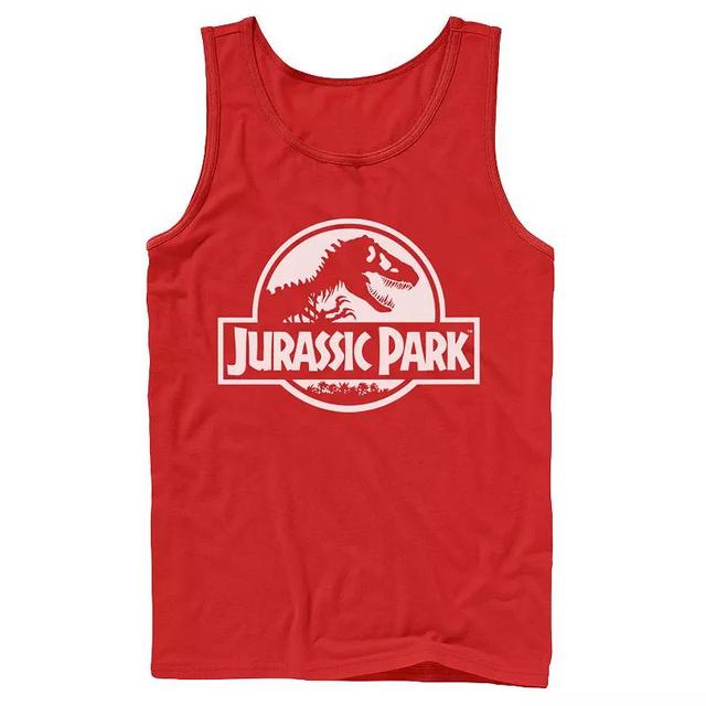 Mens Jurassic Park Beige Flat Movie Logo Tank Top Product Image