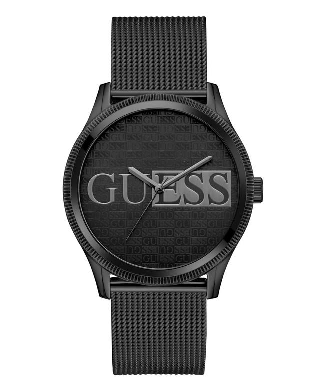 Guess Mens Analog Black Stainless Steel Mesh Watch, 44mm - Black Product Image