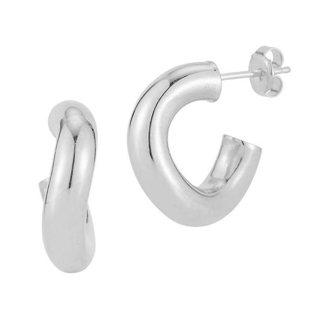 Sunkissed Sterling 14k Gold Over Silver Small Wave Tube Hoop Earrings, Womens Product Image