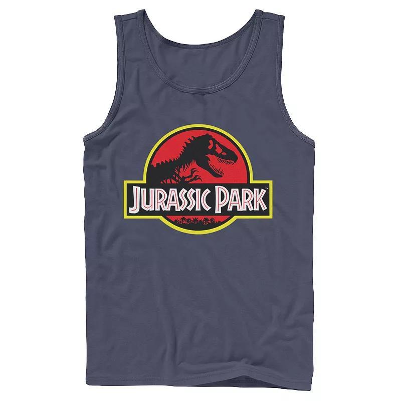 Mens Jurassic Park Red & Yellow Outline Logo Graphic Tank Top Product Image