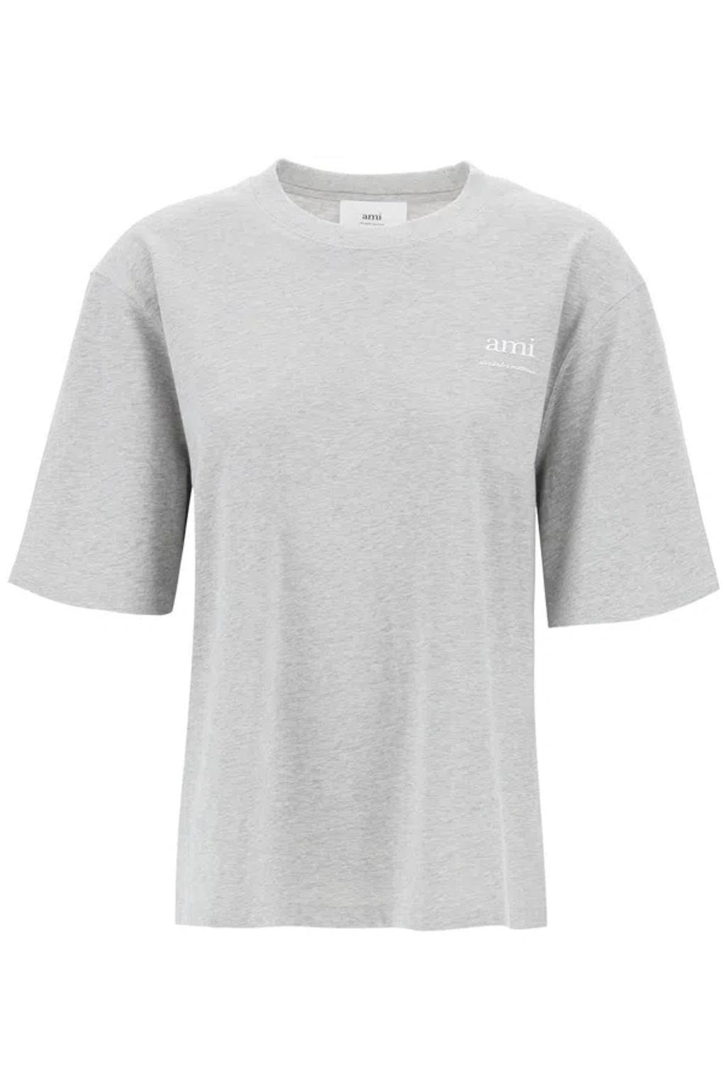 AMI ALEXANDRE MATTIUSSI Ami Paris Organic Cotton T-shirt In Gray Product Image