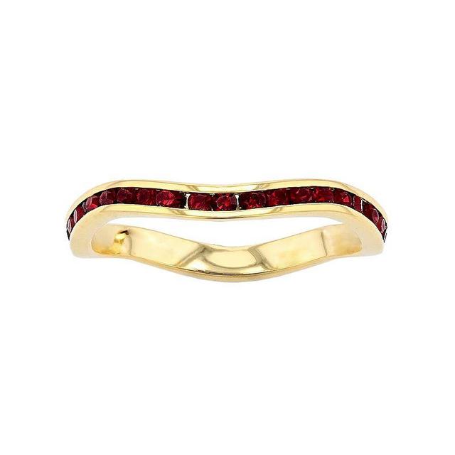 Traditions 18k Gold Over Silver Birthstone Crystal Wave Ring, Womens Gold Over Sterling Jan Product Image