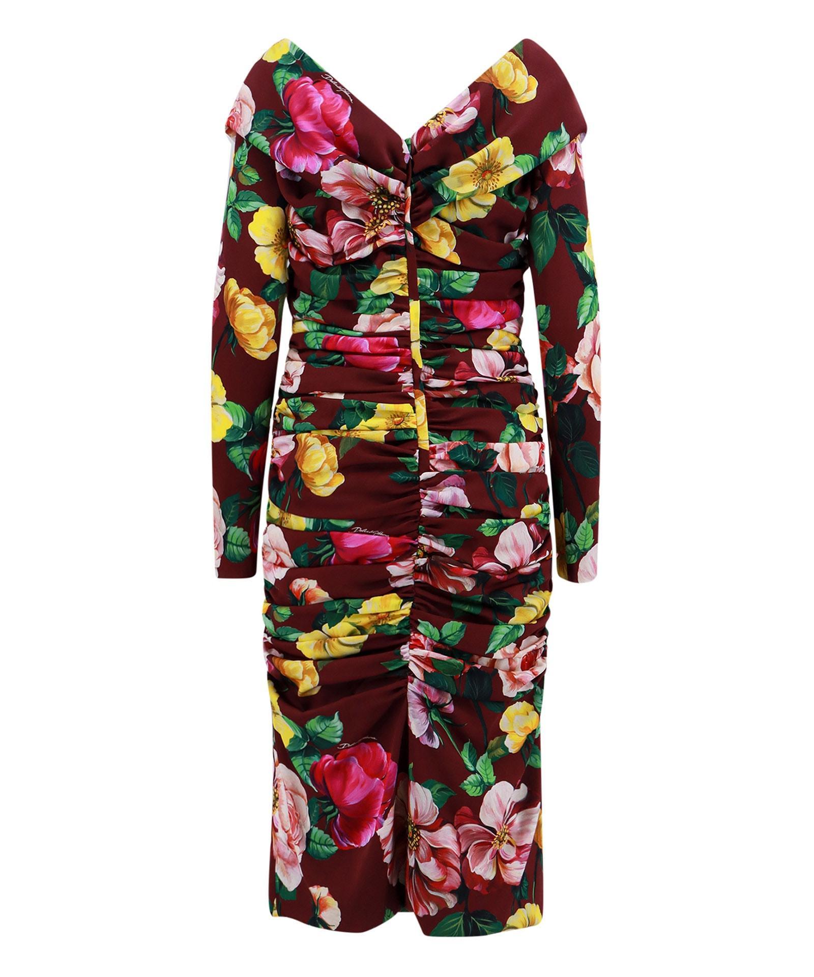 DOLCE & GABBANA Midi Dress In Multicolor Product Image