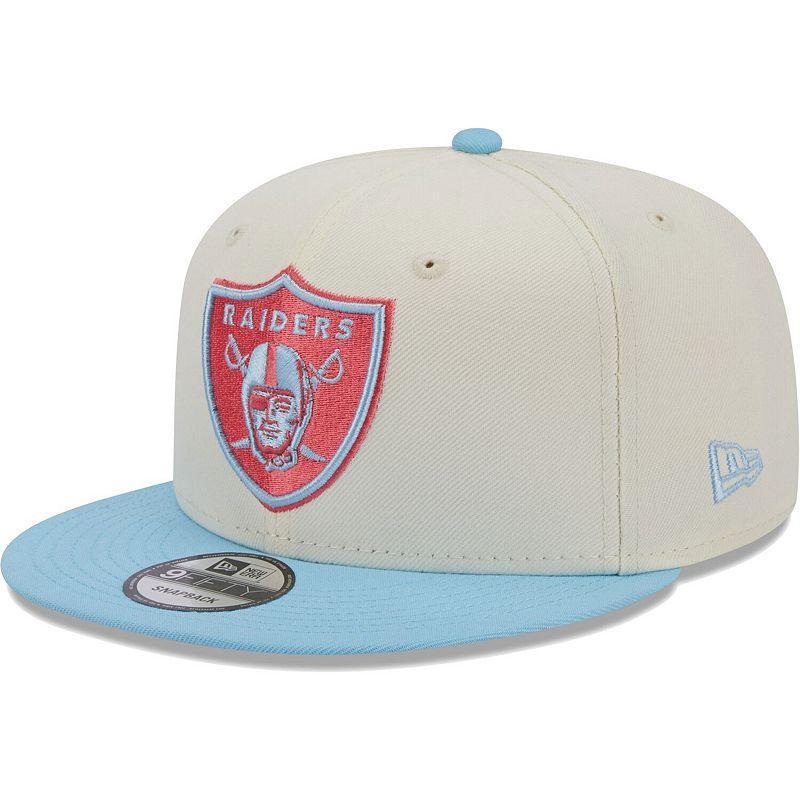 Mens New Era Cream/Light Blue Las Vegas Raiders Two-Tone Color Pack 9FIFTY Snapback Hat, Beige Over Product Image