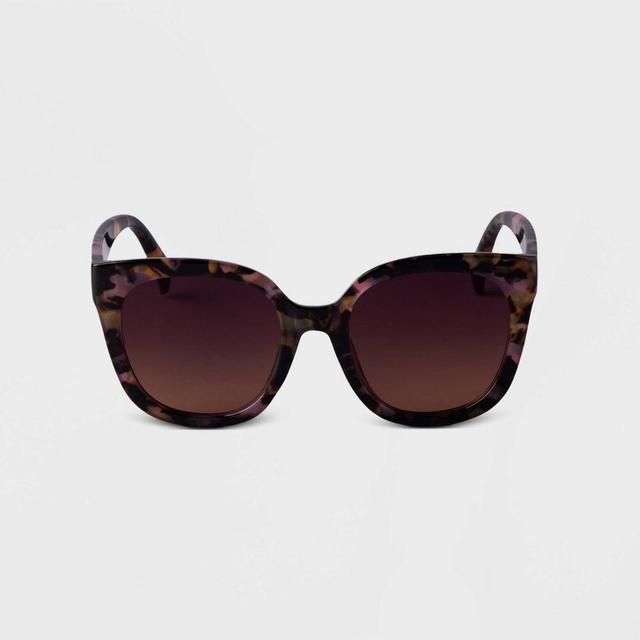 Womens Marble Tortoise Shell Square Sunglasses - A New Day Pink Product Image