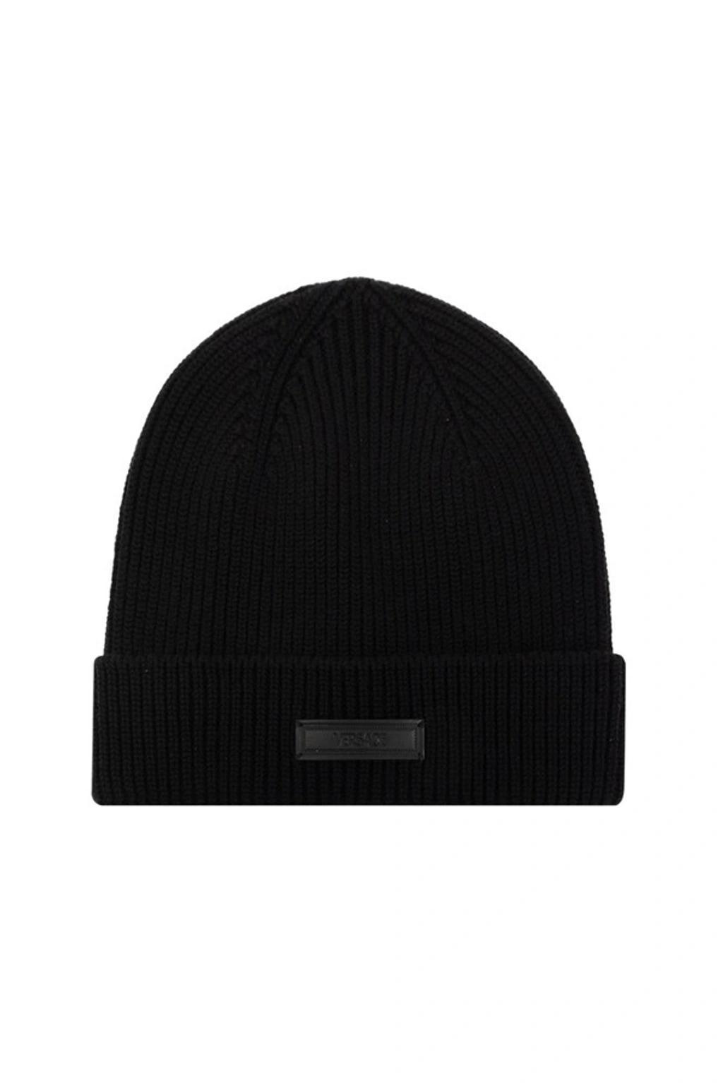 Logo Patch Knitted Beanie In Black Product Image