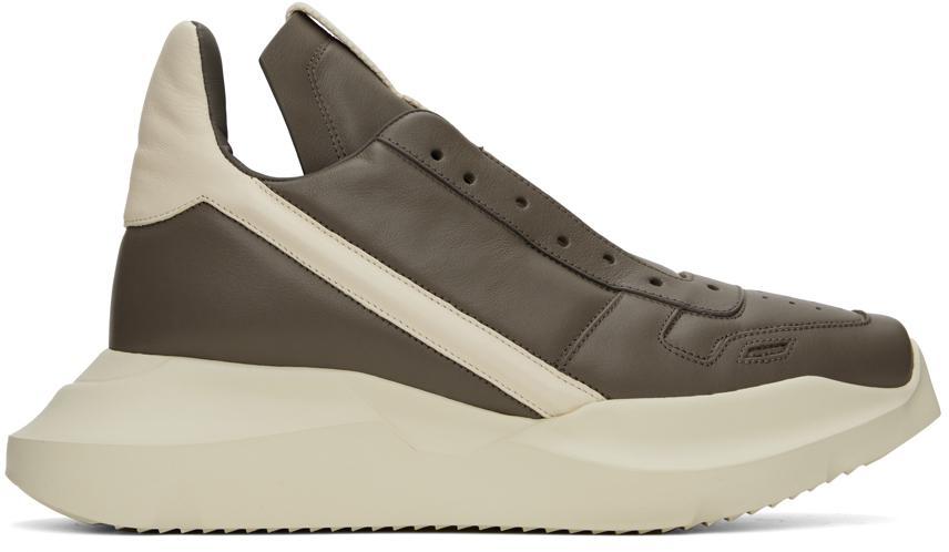 RICK OWENS Gray Geth Sneakers In 341341 Dust/milk/dus Product Image