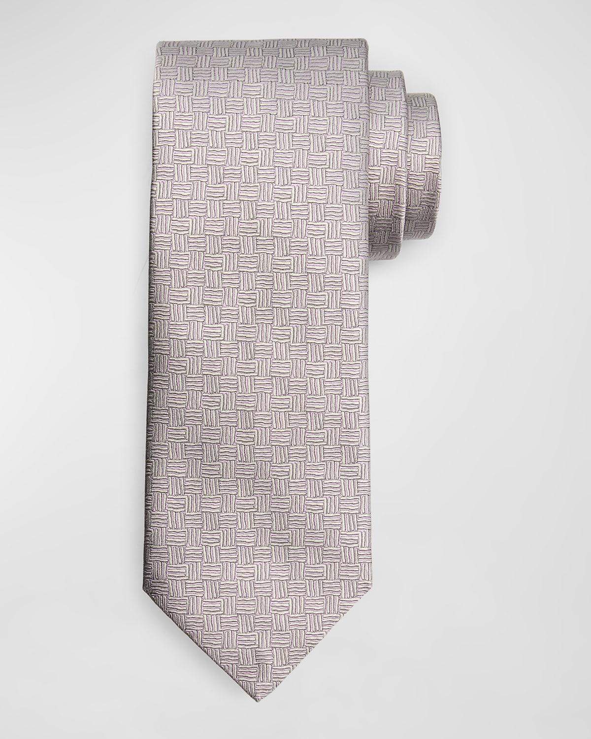 Men's Silk Basketweave Jacquard Tie Product Image