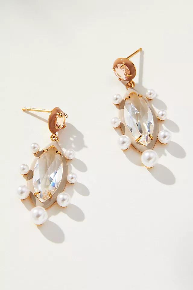 Glass & Pearl Double Drop Earrings Product Image