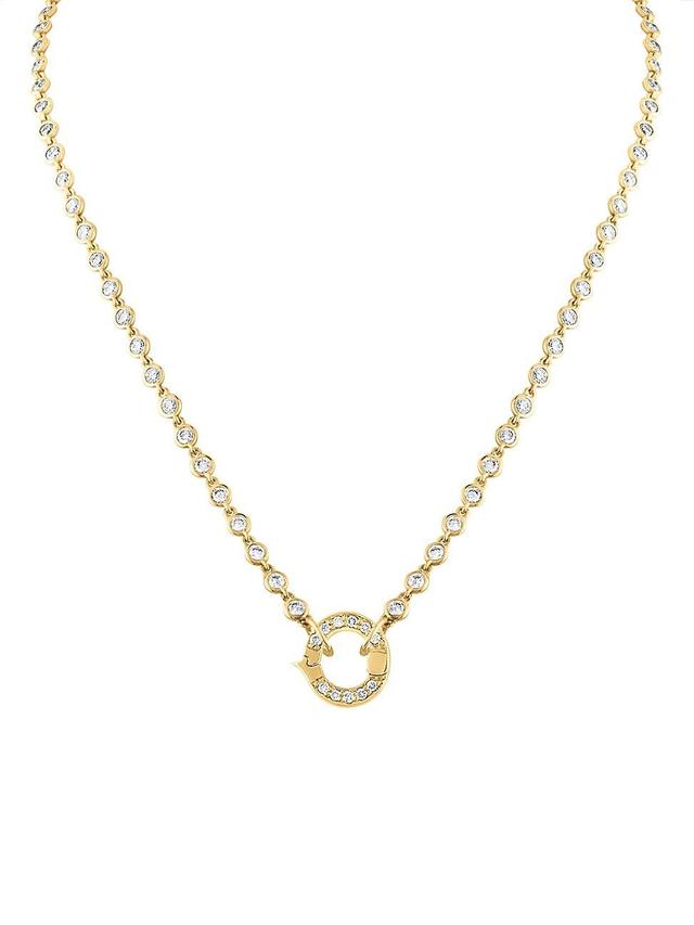 Womens 14K Yellow Gold & 1.265 TCW Diamond Bezel Chain Necklace Product Image