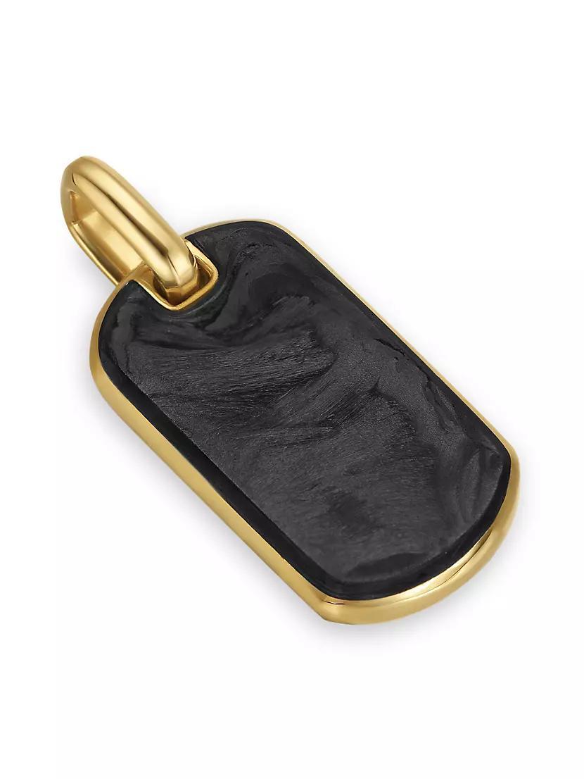 Streamline Tag in 18K Yellow Gold with Forged Carbon, 21.2MM Product Image