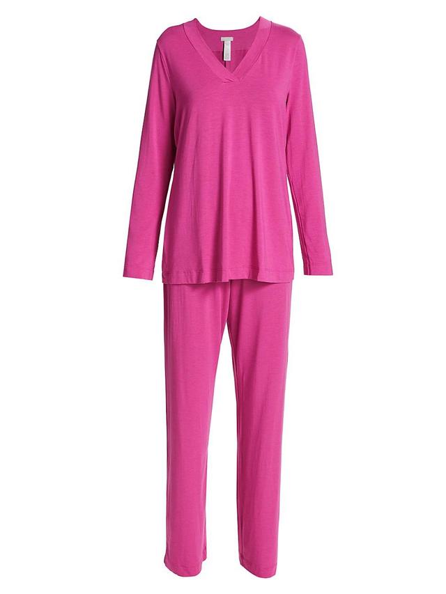 Womens Champagne Long-Sleeve Pajama Set Product Image